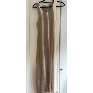 Mango MNG Ribbed Tie‎ Dye Maxi Dress Tan Brown Sleeveless Tank Column XS